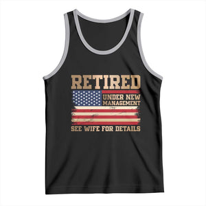 Funny Retirement Tank Top See Wife For Details Husband Dad Grandpa Humor US Flag TS10 Black Athletic Heather Print Your Wear
