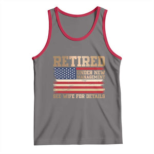 Funny Retirement Tank Top See Wife For Details Husband Dad Grandpa Humor US Flag TS10 Deep Heather Red Print Your Wear