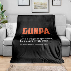 Funny Gunpa Throw Blanket Gun Lover Grandpa Pro Gun Enthusiast TS10 Print Your Wear