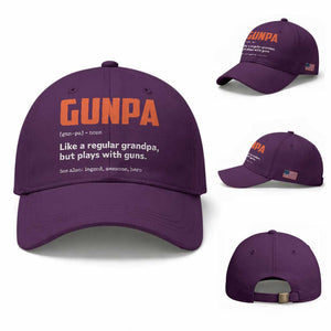 Funny Gunpa Baseball Cap Gun Lover Grandpa Pro Gun Enthusiast TS10 Baseball Cap Universal Fit Purple Print Your Wear