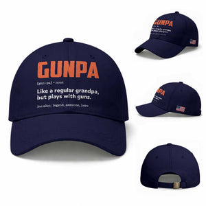 Funny Gunpa Baseball Cap Gun Lover Grandpa Pro Gun Enthusiast TS10 Baseball Cap Universal Fit Dark Blue Print Your Wear