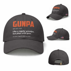 Funny Gunpa Baseball Cap Gun Lover Grandpa Pro Gun Enthusiast TS10 Baseball Cap Universal Fit Dark Gray Print Your Wear