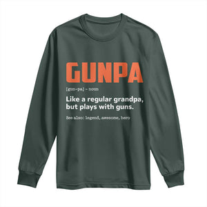 Funny Gunpa Long Sleeve Shirt Gun Lover Grandpa Pro Gun Enthusiast TS10 Dark Forest Green Print Your Wear