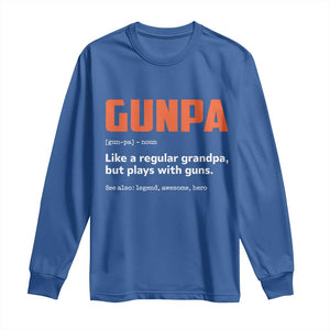 Funny Gunpa Long Sleeve Shirt Gun Lover Grandpa Pro Gun Enthusiast TS10 Royal Blue Print Your Wear