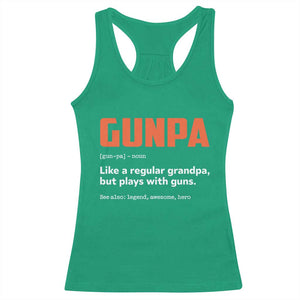 Funny Gunpa Racerback Tank Top Gun Lover Grandpa Pro Gun Enthusiast TS10 Irish Green Print Your Wear
