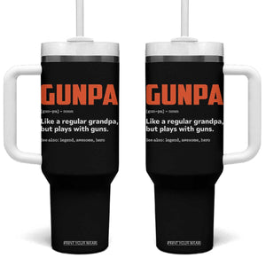 Funny Gunpa Tumbler With Handle Gun Lover Grandpa Pro Gun Enthusiast TS10 One Size: 40 oz Black Print Your Wear