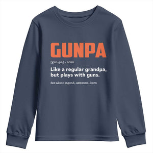 Funny Gunpa Youth Sweatshirt Gun Lover Grandpa Pro Gun Enthusiast TS10 Navy Print Your Wear