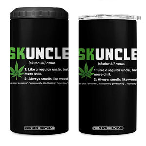 Funny Uncle Weed Smoker 4 in 1 Can Cooler Tumbler Skuncle Definition Funny Weed Pot Cannabis Marijuana TS10 One Size: 16 oz Black Print Your Wear