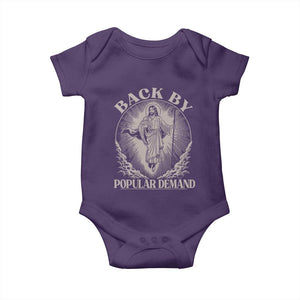Funny Jesus Back Baby Onesie Retro Funny Sayings Easter Back By Popular Demand TS10 Purple Print Your Wear