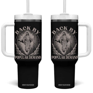 Funny Jesus Back Tumbler With Handle Retro Funny Sayings Easter Back By Popular Demand TS10 One Size: 40 oz Black Print Your Wear