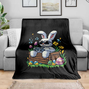 Gamer Rabbit Throw Blanket Cute Bunny Gaming Eggs Video Games Easter Pixel Garden TS10 Print Your Wear