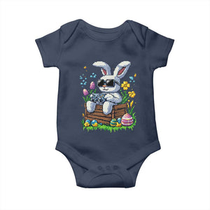 Gamer Rabbit Baby Onesie Cute Bunny Gaming Eggs Video Games Easter Pixel Garden TS10 Navy Print Your Wear