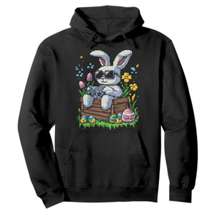 Gamer Rabbit Hoodie Cute Bunny Gaming Eggs Video Games Easter Pixel Garden TS10 Black Print Your Wear