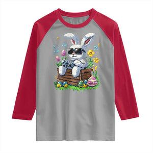 Gamer Rabbit Raglan Shirt Cute Bunny Gaming Eggs Video Games Easter Pixel Garden TS10 Sport Gray Red Print Your Wear