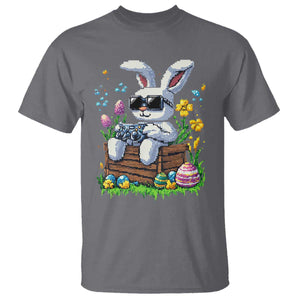 Gamer Rabbit T Shirt Cute Bunny Gaming Eggs Video Games Easter Pixel Garden TS10 Charcoal Print Your Wear