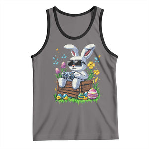 Gamer Rabbit Tank Top Cute Bunny Gaming Eggs Video Games Easter Pixel Garden TS10 Deep Heather Black Print Your Wear