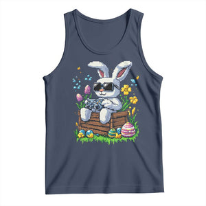 Gamer Rabbit Tank Top Cute Bunny Gaming Eggs Video Games Easter Pixel Garden TS10 Navy Print Your Wear