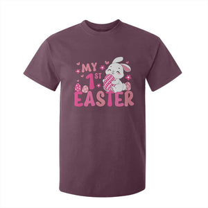 Baby First Easter T Shirt For Kid Cute Newborn Gift Bunny Rabbit TS10 Maroon Print Your Wear