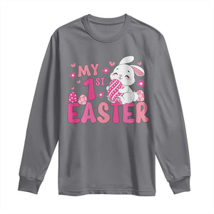 Baby First Easter Long Sleeve Shirt Cute Newborn Gift Bunny Rabbit TS10 Charcoal Print Your Wear
