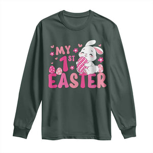 Baby First Easter Long Sleeve Shirt Cute Newborn Gift Bunny Rabbit TS10 Dark Forest Green Print Your Wear