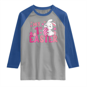 Baby First Easter Raglan Shirt Cute Newborn Gift Bunny Rabbit TS10 Sport Gray Royal Print Your Wear
