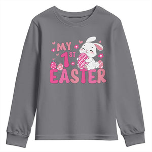 Baby First Easter Youth Sweatshirt Cute Newborn Gift Bunny Rabbit TS10 Charcoal Print Your Wear