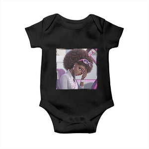 Disgusted Black Doll Meme Baby Onesie Funny Sassy Reaction Afro Girl With Attitude TS10 Black Print Your Wear