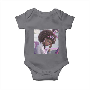 Disgusted Black Doll Meme Baby Onesie Funny Sassy Reaction Afro Girl With Attitude TS10 Charcoal Print Your Wear