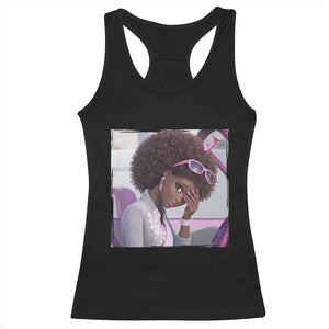 Disgusted Black Doll Meme Racerback Tank Top Funny Sassy Reaction Afro Girl With Attitude TS10 Black Print Your Wear