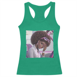 Disgusted Black Doll Meme Racerback Tank Top Funny Sassy Reaction Afro Girl With Attitude TS10 Irish Green Print Your Wear
