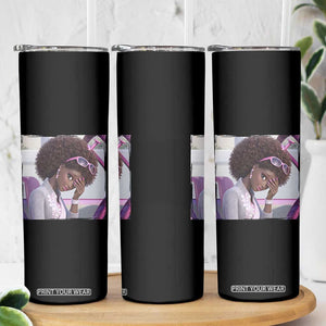 Disgusted Black Doll Meme Skinny Tumbler Funny Sassy Reaction Afro Girl With Attitude TS10 Print Your Wear