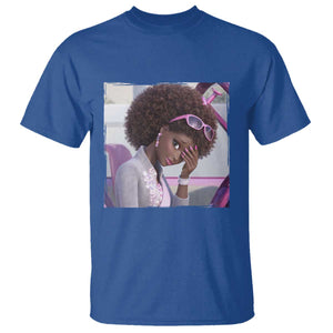 Disgusted Black Doll Meme T Shirt Funny Sassy Reaction Afro Girl With Attitude TS10 Royal Blue Print Your Wear