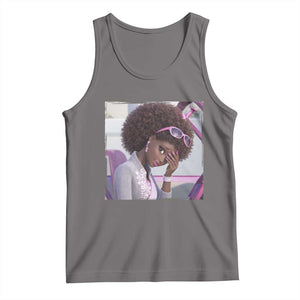 Disgusted Black Doll Meme Tank Top Funny Sassy Reaction Afro Girl With Attitude TS10 Deep Heather Print Your Wear