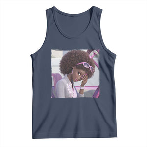 Disgusted Black Doll Meme Tank Top Funny Sassy Reaction Afro Girl With Attitude TS10 Navy Print Your Wear