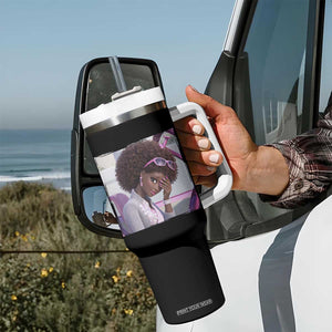 Disgusted Black Doll Meme Tumbler With Handle Funny Sassy Reaction Afro Girl With Attitude TS10 Print Your Wear