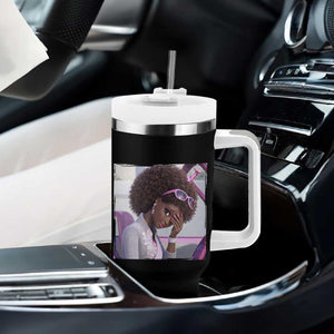 Disgusted Black Doll Meme Tumbler With Handle Funny Sassy Reaction Afro Girl With Attitude TS10 Print Your Wear