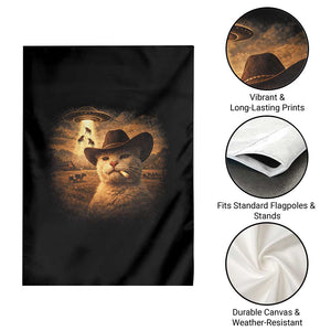 Funny Cowboy Cat UFO Garden Flag Retro Western Rodeo Meme Cats Lover Gift TS10 Print Your Wear