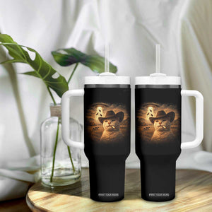 Funny Cowboy Cat UFO Tumbler With Handle Retro Western Rodeo Meme Cats Lover Gift TS10 Print Your Wear
