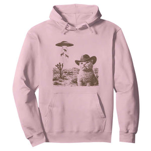 UFO Cowboy Cat Hoodie Vintage Graphic Retro Western Rodeo TS10 Light Pink Print Your Wear