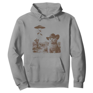 UFO Cowboy Cat Hoodie Vintage Graphic Retro Western Rodeo TS10 Sport Gray Print Your Wear