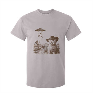 UFO Cowboy Cat T Shirt For Kid Vintage Graphic Retro Western Rodeo TS10 Ice Gray Print Your Wear