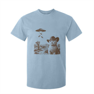 UFO Cowboy Cat T Shirt For Kid Vintage Graphic Retro Western Rodeo TS10 Light Blue Print Your Wear