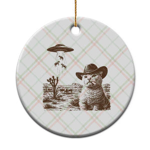 UFO Cowboy Cat Ceramic Ornament Vintage Graphic Retro Western Rodeo TS10 1pc Christmas Plaid Print Your Wear