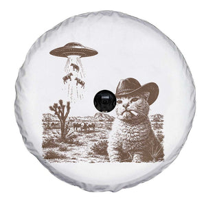 UFO Cowboy Cat Spare Tire Cover Vintage Graphic Retro Western Rodeo TS10 Print Your Wear