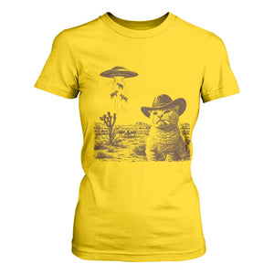 UFO Cowboy Cat T Shirt For Women Vintage Graphic Retro Western Rodeo TS10 Daisy Print Your Wear