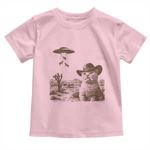 UFO Cowboy Cat Toddler T Shirt Vintage Graphic Retro Western Rodeo TS10 Light Pink Print Your Wear