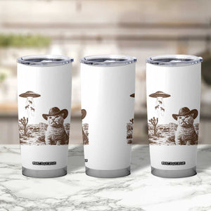 UFO Cowboy Cat Tumbler Cup Vintage Graphic Retro Western Rodeo TS10 Print Your Wear