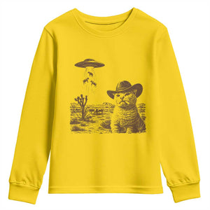 UFO Cowboy Cat Youth Sweatshirt Vintage Graphic Retro Western Rodeo TS10 Daisy Print Your Wear