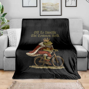 Chaotic Frog Meme Throw Blanket Off To Unsettle The Common Folk Vintage Unhinged Humor TS10 Print Your Wear
