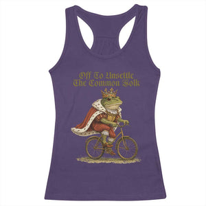 Chaotic Frog Meme Racerback Tank Top Off To Unsettle The Common Folk Vintage Unhinged Humor TS10 Purple Print Your Wear